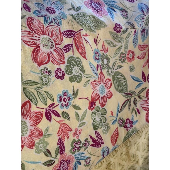April Cornell Floral Bright Yellow Red Blue Green Purple Tablecloth 60x102 - Picture 6 of 9
